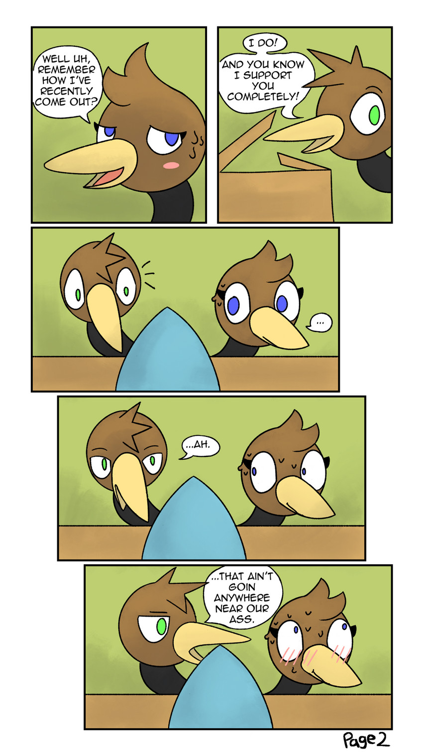 2_heads beak blue_dildo blue_eyes blush bodily_fluids box container dildo eyelashes feathers femboy feral green_eyes hydra_problems imminent_sex male multi_head sex_toy simple_background solo sweat text otterjunk nintendo pokemon roxanne_(otterjunk) avian doduo generation_1_pokemon pokemon_(species) 9:16 comic english_text hi_res