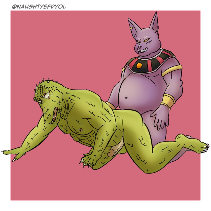 anal anal_penetration anthro balls belly duo for_a_head genitals hairless male male/male male_penetrated male_penetrating male_penetrating_male muscular muscular_male nipples nude overweight overweight_male penetration penis purple_body sex simple_background teeth tongue tonydapig dorohedoro dragon_ball dragon_ball_super champa kaiman_(dorohedoro) alligator alligatorid animal_head animal_humanoid caiman crocodilian domestic_cat felid feline felis hairless_cat humanoid lizard mammal reptile scalie sphynx_(cat) 1:1 absurd_res digital_media_(artwork) hi_res