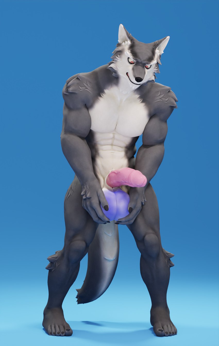 anthro balls big_balls blue_balls blueballed frustrated genitals holding_balls male penis pent_up solo swollen_balls unknown_artist petruz_(copyright) wolf_(petruz) canid canine canis mammal wolf 3d_(artwork) digital_media_(artwork) hi_res