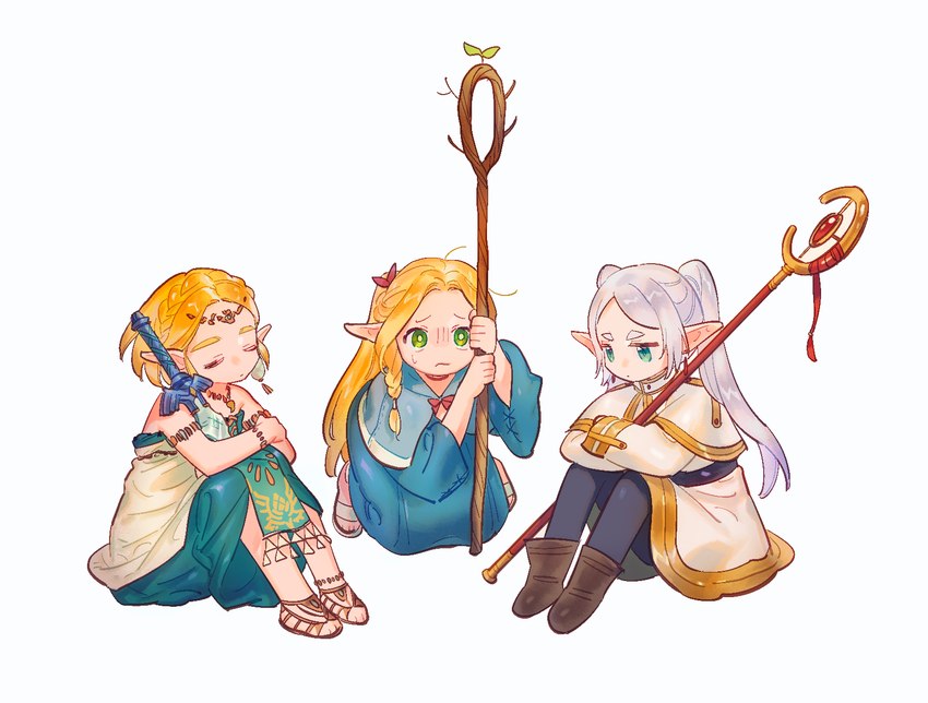 frieren, marcille donato, and princess zelda (frieren beyond journey's end and etc) created by gkfdlfdjqtdma