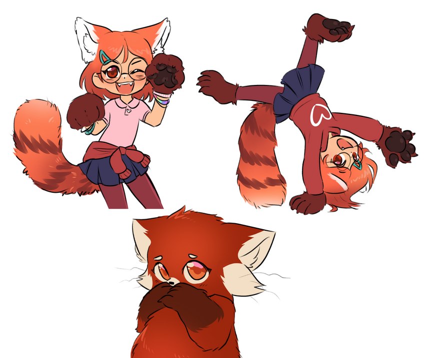 anthro clothed clothing female human_and_animal_ears multi_ear solo young young_anthro young_female young_humanoid kipaki disney pixar turning_red meilin_lee_(turning_red) ailurid ailurid_humanoid animal_humanoid humanoid mammal mammal_humanoid red_panda red_panda_humanoid hi_res