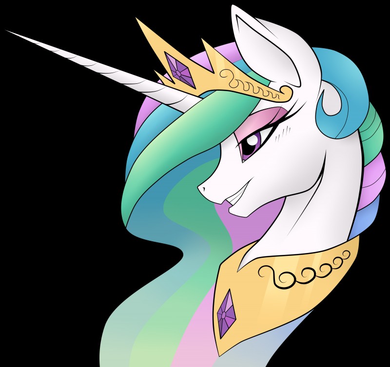 female feral horn simple_background smile solo transparent_background amorecadenza friendship_is_magic hasbro my_little_pony mythology princess_celestia_(mlp) equid equine mammal mythological_creature mythological_equine unicorn 2014 absurd_res alpha_channel hi_res