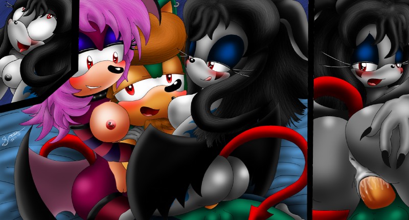 fan character, sonia the hedgehog, and steve-o (sonic the hedgehog (series) and etc) created by bigdon1992