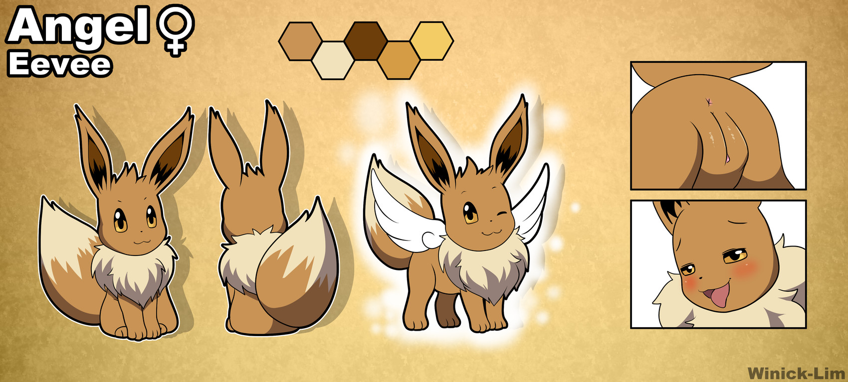 angel the eevee and fan character (nintendo and etc) created by winick-lim