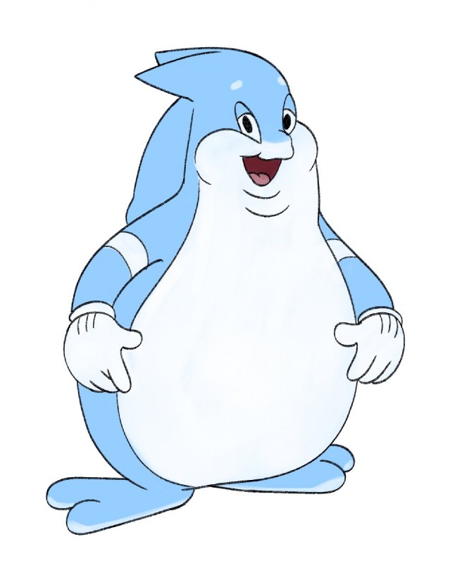 2_toes 4_fingers ambiguous_gender biped clothing feet fingers gloves handwear looking_at_viewer open_mouth overweight overweight_ambiguous parody simple_background solo toes white_background sqoon big_chungus skoon_(character) alien puwa 2018 hi_res meme