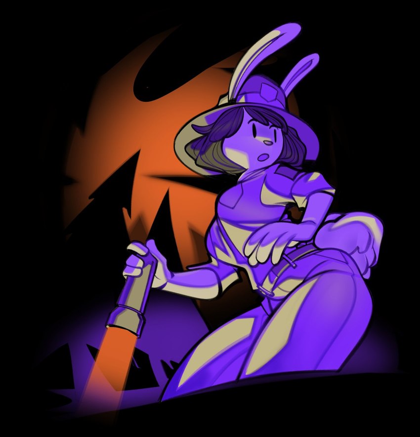 anthro clothing female flashlight hat headgear headwear night ranger solo mangneto elinor_wonders_why pbs ranger_rabbit lagomorph leporid mammal rabbit 2023 hi_res