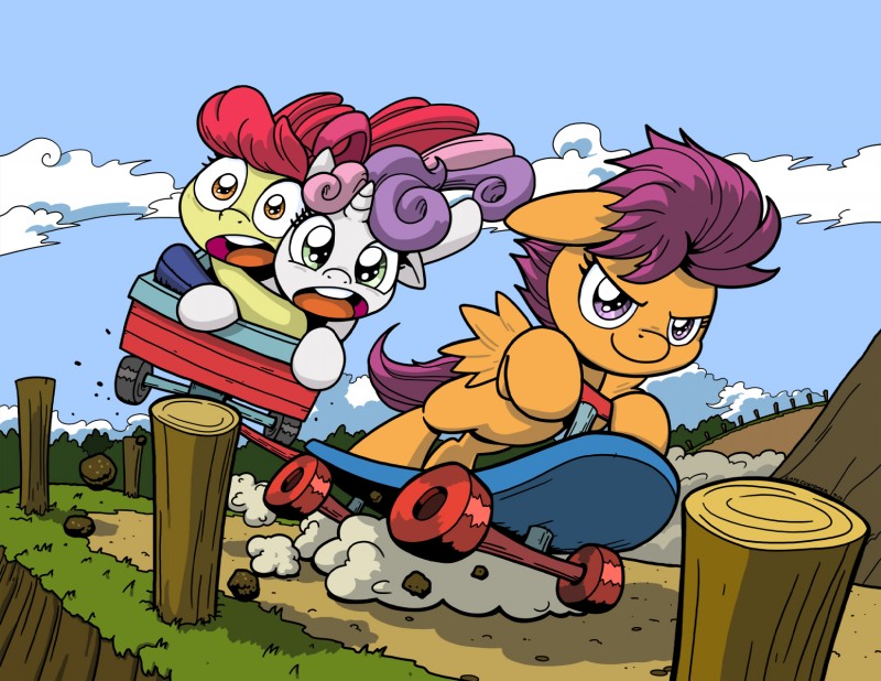 apple bloom, cutie mark crusaders, scootaloo, and sweetie belle (friendship is magic and etc) created by latecustomer