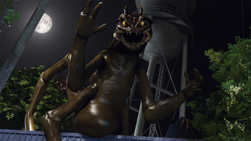 abdominal_bulge anthro male solo vore sprucethedeer men_in_black edgar_the_bug alien arthropod blattodea cockroach insect 16:9 3d_(artwork) digital_media_(artwork) widescreen