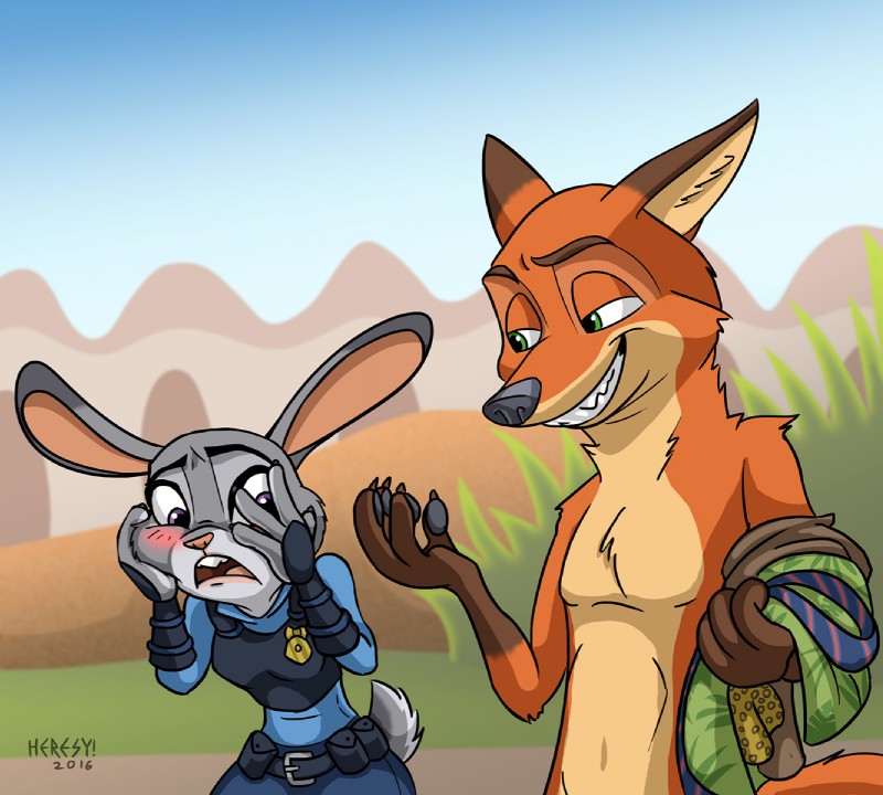 judy hopps and nick wilde (zootopia and etc) created by heresy (artist)