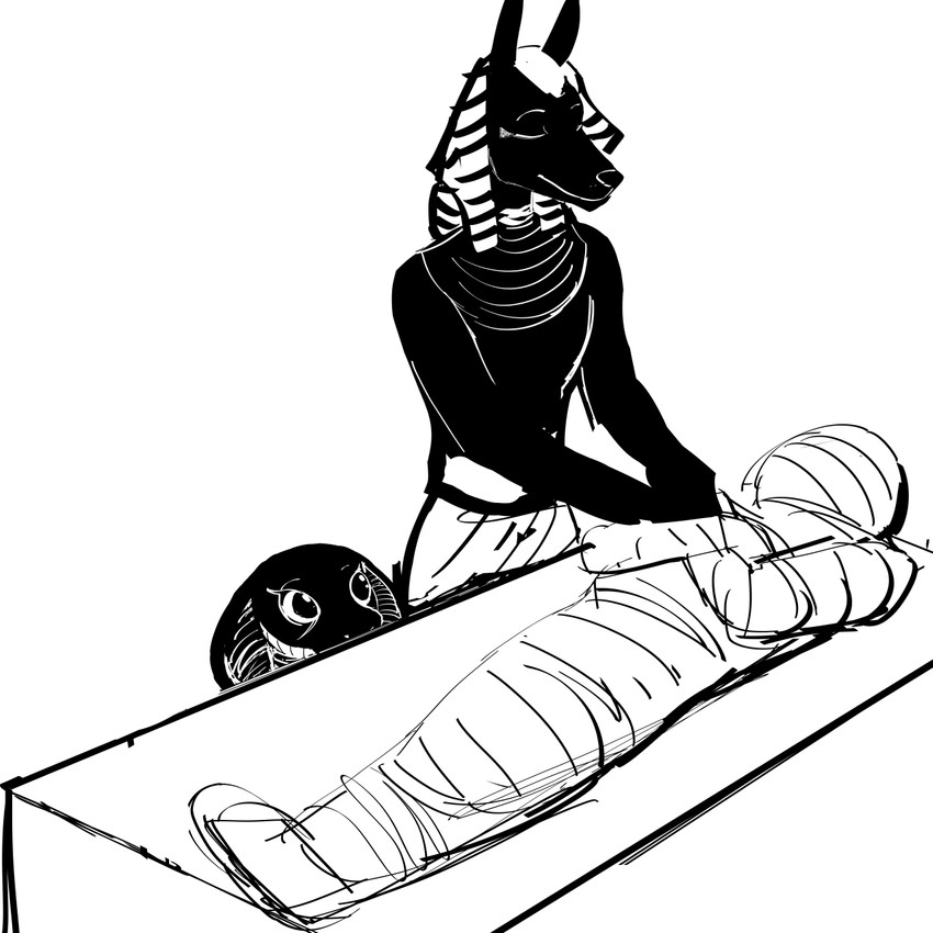 anubis and kebechet (middle eastern mythology and etc) created by hladilnik