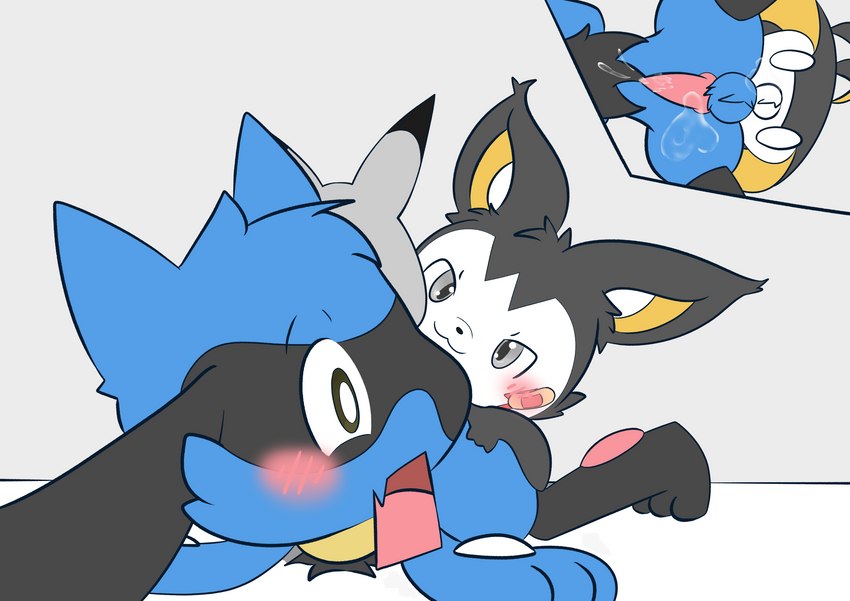 anal anal_penetration bodily_fluids cum cum_in_ass cum_inside duo ejaculation feral genital_fluids low-angle_view male male/male penetration sex surprise surprise_sex hugoriolu nintendo pokemon hugo_the_riolu piku emolga generation_4_pokemon generation_5_pokemon pokemon_(species) riolu absurd_res hi_res