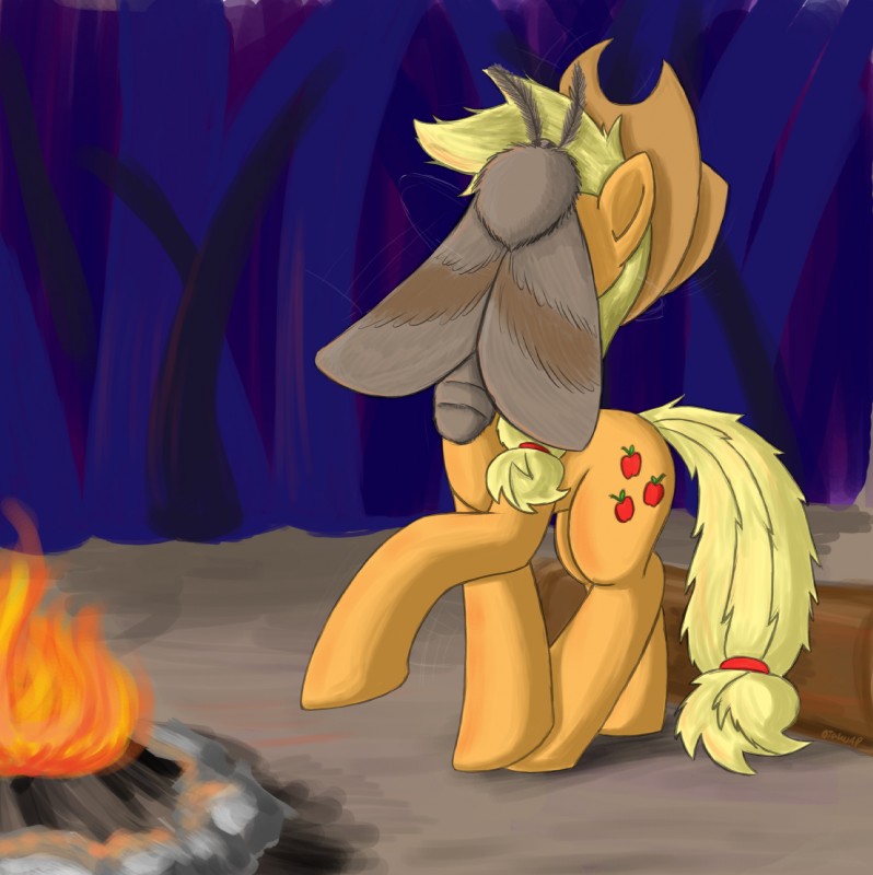 applejack and fluffy the bringer of darkness (friendship is magic and etc) created by otakuap