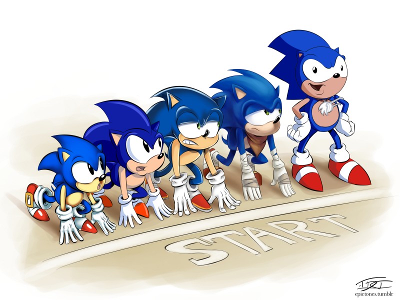 classic sonic and sonic the hedgehog (adventures of sonic the hedgehog and etc) created by hardtones