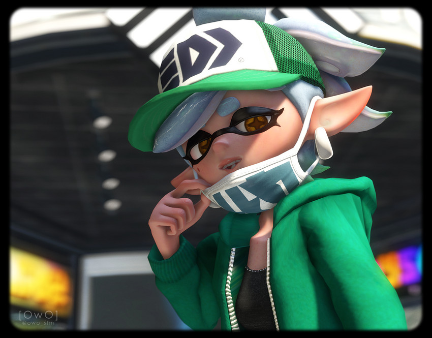 clothed clothing ear_piercing face_mask female gag hat headgear headwear jacket piercing pseudo_hair public solo tentacle_hair tentacles topwear owo_sfm nintendo splatoon marie_(splatoon) animal_humanoid cephalopod cephalopod_humanoid humanoid inkling marine marine_humanoid mollusk mollusk_humanoid 3d_(artwork) digital_media_(artwork) source_filmmaker_(artwork)