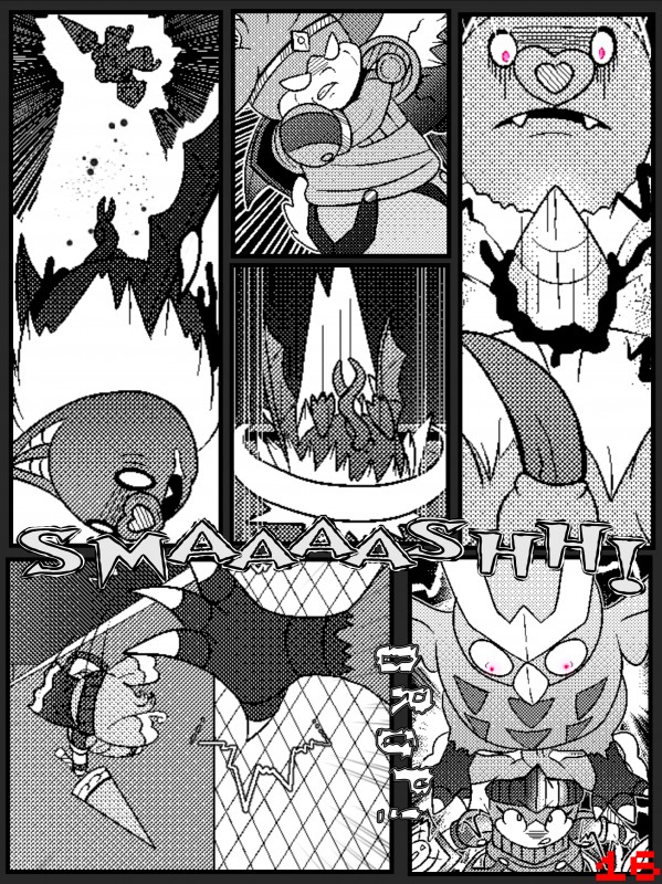 balls blood bodily_fluids genitals group male penis violence bluebean nintendo pokemon audino generation_2_pokemon generation_5_pokemon noctowl pokemon_(species) swoobat absurd_res comic hi_res monochrome