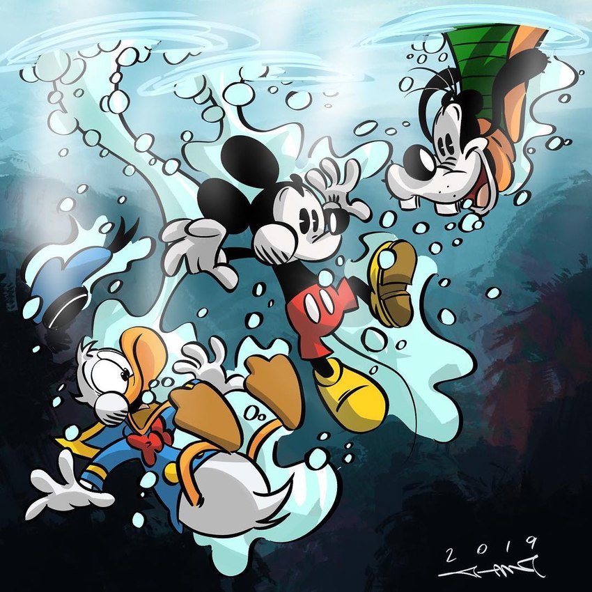 donald duck, goofy, and mickey mouse (disney) created by ossadipesce