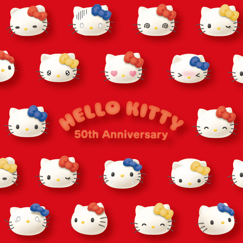 >_< ambiguous_form blue_bow blush bodily_fluids ear_bow eyes_closed female fur heart_eyes heart_oculama heart_symbol one_eye_closed red_bow shocked solo sparkles sparkling_eyes tears white_body white_fur wink yellow_bow unknown_artist hello_kitty_(series) sanrio hello_kitty_(character) 1:1 hi_res