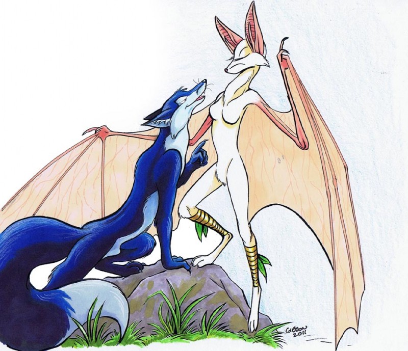 animal_genitalia anthro blue_body blue_fur breasts dipstick_tail duo eyes_closed female fully_sheathed fur genitals male markings membrane_(anatomy) membranous_wings nude realistic_wings sheath tail tail_markings wings roz_gibson black_cherries genus bat canid canine fox mammal 2011 colored_pencil_(artwork) mixed_media painting_(artwork) pen_(artwork) traditional_media_(artwork) traditional_painting_(artwork) traditional_watercolor_(artwork) watercolor_(artwork)