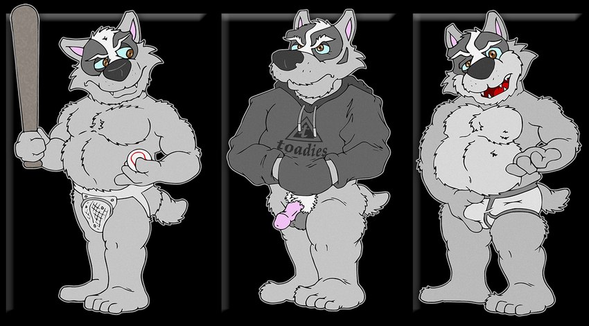 anthro barefoot black_body black_clothing black_fur black_hoodie black_nose black_topwear bottomless bottomless_male briefs briefs_only clothed clothing cup_(sports) drawstrings feet frown fur genitals grey_body grey_fur groping_crotch holding_baseball hoodie humanoid_genitalia humanoid_penis jockstrap male open_mouth penis pink_penis self_grope sharp_teeth solo teeth teeth_showing tighty_whities tongue_showing topless topwear underwear underwear_only white_body white_briefs white_clothing white_fur white_jockstrap white_underwear brucebadger bruce_(brucebadger) badger mammal mustelid musteline alpha_channel