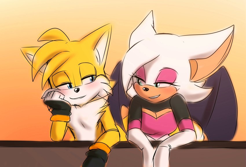 miles prower and rouge the bat (sonic the hedgehog (series) and etc) created by krazyelf