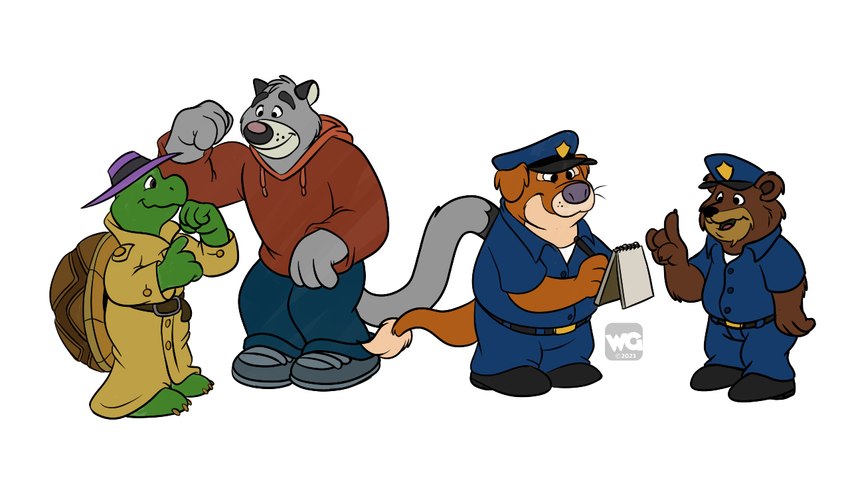 bear, franklin turtle, graff filsh, and ott (brok the investigator and etc) created by hubie360