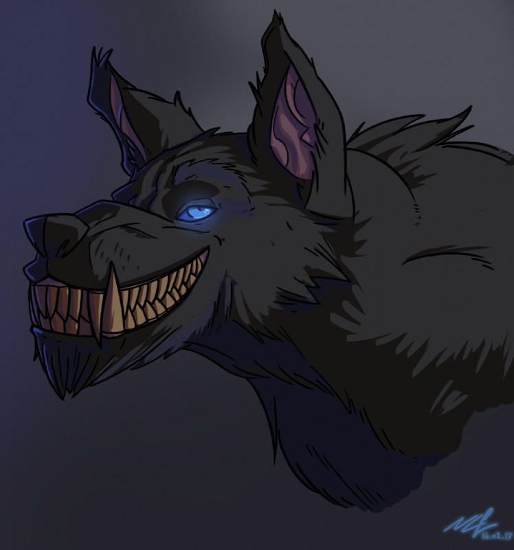 anthro black_body black_fur fur grin looking_at_viewer male muscular muscular_anthro muscular_male open_mouth rogue showing_teeth simple_background smile solo teeth blizzard_entertainment warcraft dalrus_plaguefang_(character) canid mammal werecanid werecreature worgen 2017 portrait reaction_image