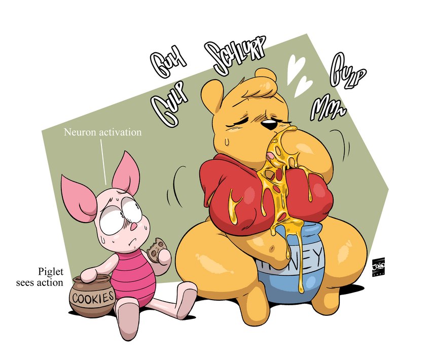 piglet and pooh bear (winnie the pooh (franchise) and etc) created by joaoppereiraus