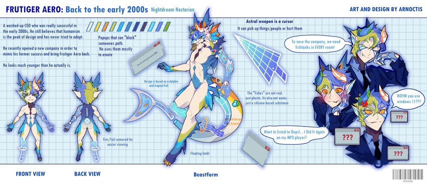 2000s_theme annoyed anthro biped blush color_swatch cursor dialogue fin frutiger_aero fur horn male multiple_forms nude solo sparklefur speech_bubble standing tail text unusual_anatomy unusual_arms unusual_legs unusual_tail window_(computing) y2k_(graphic_design) arnoctis microsoft microsoft_windows msn_messenger mythology ambient_fish ambient_sealife dragon furred_dragon furred_scalie humanoid marine mythological_creature mythological_scalie noctarion scalie 2024 cool_colors english_text hi_res model_sheet