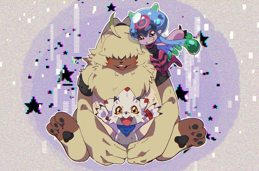 angoramon, gammamon, and jellymon (digimon ghost game and etc) created by kyuu mai