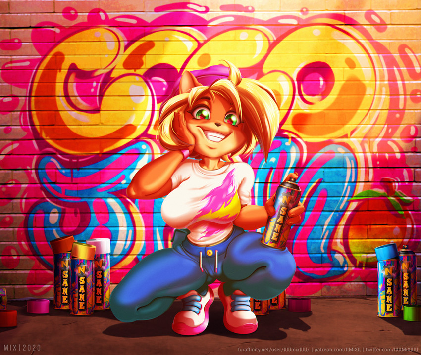 coco bandicoot and totally tubular coco (crash bandicoot (series) and etc) created by galacticmichi