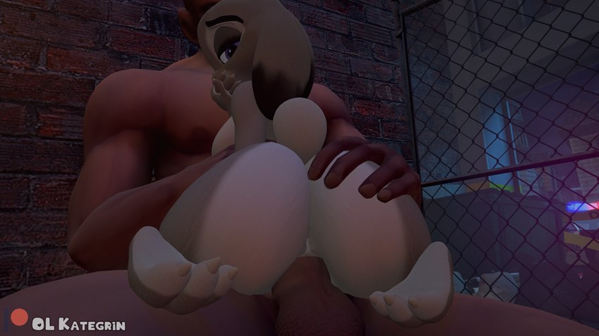 4_fingers anthro anus balls big_breasts big_butt bodily_fluids box breasts butt car claws container covering covering_mouth cuddling dark_body dark_skin deep_penetration detailed_background duo ears_down erection feet female female_on_human fence fingers fur genitals grey_body grey_fur hand_on_back hand_on_body hand_on_butt hiding hiding_face hug human_on_anthro humanoid_genitalia humanoid_penis interspecies larger_human larger_male long_ears looking_back looking_down looking_down_at_self looking_pleasured male male/female male_on_anthro metal_fence motor_vehicle multicolored_body nails narrowed_eyes night nipples nude on_ground outside outside_sex paws penetration penile penile_penetration penis penis_in_pussy pink_nose pivoted_ears police police_car police_officer police_vehicle pussy raised_tail scut_tail seductive sex short_tail sitting sitting_on_another sitting_on_ground size_difference sky smaller_anthro smaller_female spread_legs spreading street tail text thick_thighs toenails toes trash trash_bag trash_can two_tone_body vaginal vaginal_penetration vehicle wide_hips olkategrin disney zootopia judy_hopps human humanoid lagomorph leporid mammal rabbit 16:9 3d_(artwork) 4k absurd_res digital_media_(artwork) english_text hi_res source_filmmaker_(artwork) watermark widescreen