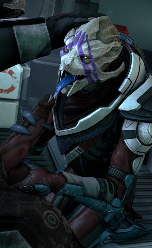 ball_fondling balls blue_tongue bodily_fluids clothed clothing drooling duo female fondling fully_clothed genitals hand_on_head handjob imminent_sex male male/female not_furry oral penile penis saliva sex tongue dank_wankem bioware electronic_arts mass_effect mass_effect_andromeda vetra_nyx alien humanoid krogan turian 3d_(artwork) digital_media_(artwork) hi_res