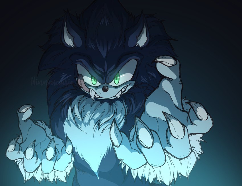 sonic the werehog (sonic the hedgehog (series) and etc) created by ninnasaurio