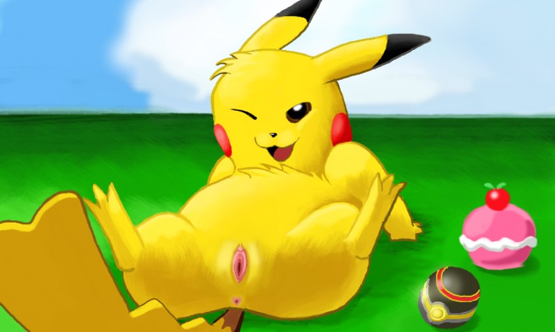 animal_genitalia anus butt cleft_tail feet female feral genitals heart_symbol luxury_ball one_eye_closed open_mouth paws poke_puff pokeball pussy reclining solo spreading tail toes draquarzi nintendo pokemon pokemon_amie generation_1_pokemon mammal pikachu pokemon_(species) hi_res