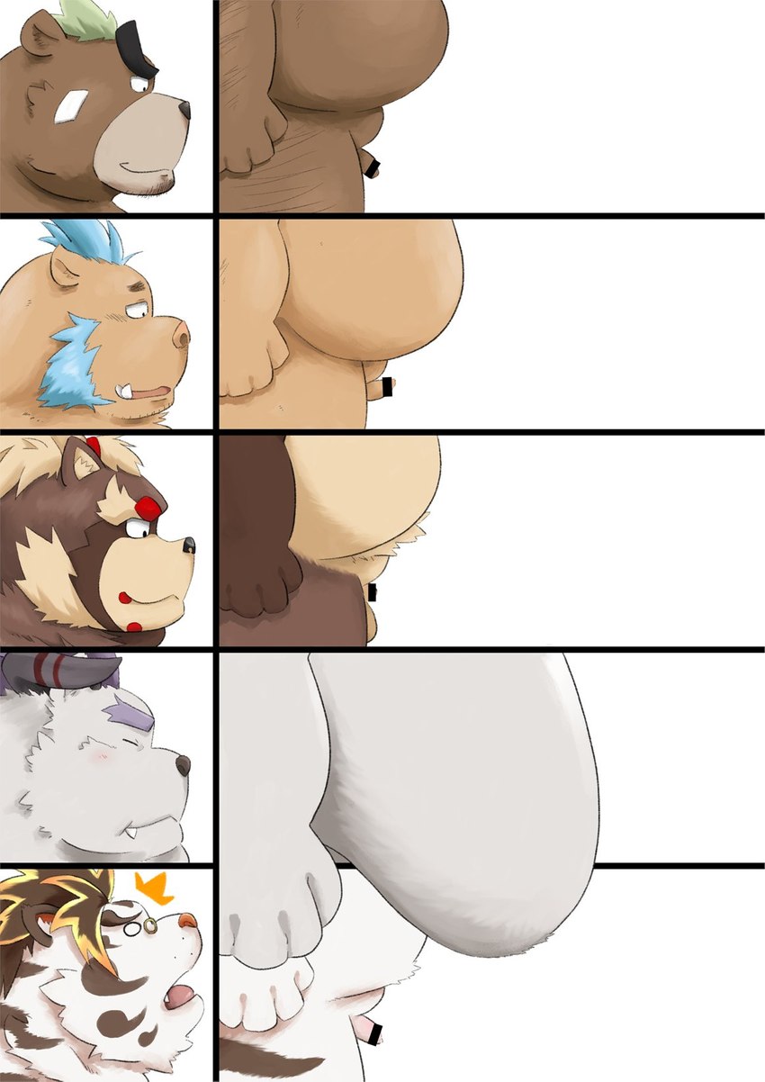 anthro belly big_belly brown_body brown_fur censor_bar chart eyes_closed eyewear fur genitals glasses horn ineffective_censorship kemono male micropenis obese obese_male overweight overweight_male penis penis_chart penis_size_difference small_penis white_body white_fur patoro1 lifewonders penis_lineup tokyo_afterschool_summoners ashigara_(tas) behemoth_(tas) ganglie_(tas) goemon_(tas) licho_(tas) bear canid canine felid mammal pantherine raccoon_dog suid suina sus_(pig) tanuki tiger wild_boar 2021 censored hi_res