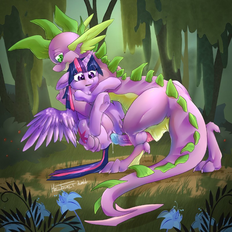 spike and twilight sparkle (friendship is magic and etc) created by hellticket