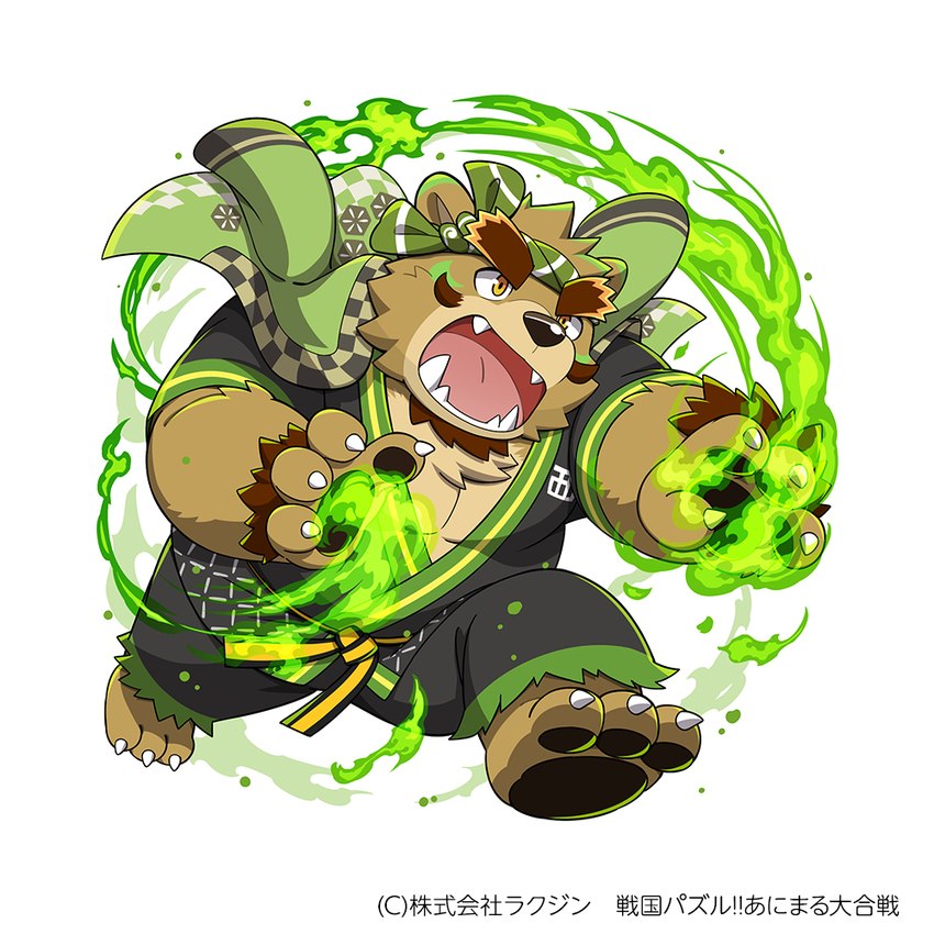 anthro biped black_nose brown_body clothed clothing humanoid_hands kemono magic male overweight overweight_male solo kinoshita-jiroh sengoku_puzzle saigou_shirou bear mammal 1:1 2023