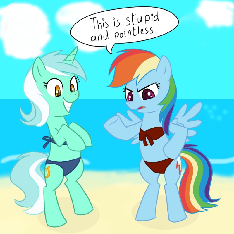 lyra heartstrings and rainbow dash (friendship is magic and etc) created by unknown artist