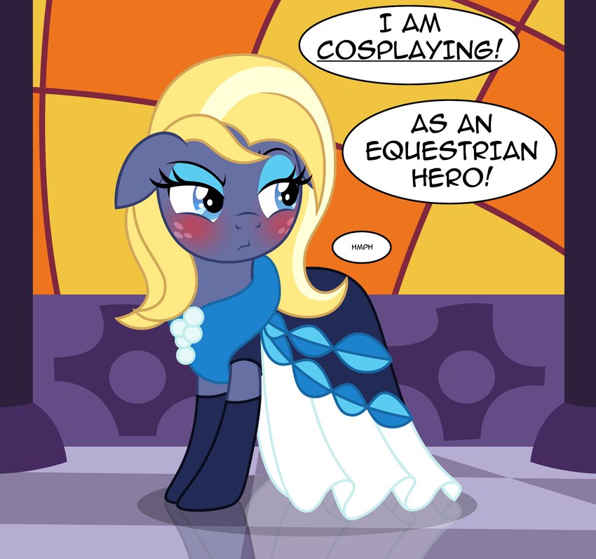 armwear blonde_hair blue_eyes blue_eyeshadow blush clothed clothing crossdressing dress elbow_gloves eyeshadow feral freckles gloves hair handwear legwear lips lipstick looking_at_viewer makeup male quadruped smile solo stockings badumsquish friendship_is_magic hasbro my_little_pony star_tracker_(mlp) earth_pony equid equine horse mammal pony hi_res