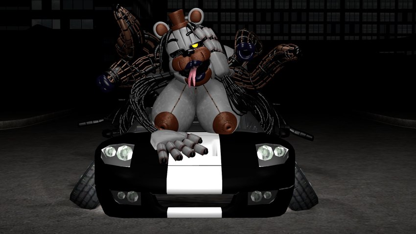 anthro areola big_areola big_breasts breasts car clothing crossgender detailed_background female hat headgear headwear machine metal_tentacles motor_vehicle night solo street tentacle_arms tentacles tongue tongue_out vehicle josh-u4 five_nights_at_freddy's freddy_fazbear's_pizzeria_simulator scottgames molten_freddy_(fnaf) animatronic bear mammal robot 16:9 2021 3d_(artwork) digital_media_(artwork) hi_res source_filmmaker_(artwork) widescreen