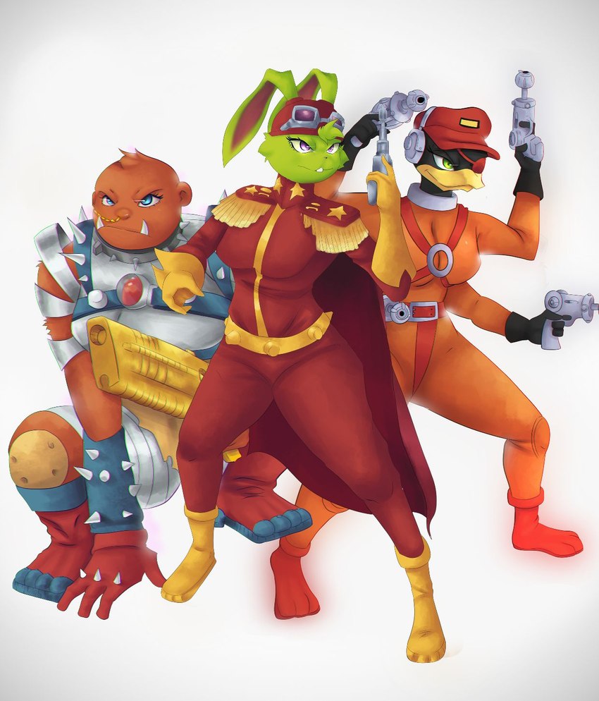 bruiser, bucky o'hare, and deadeye duck (bucky o'hare (series)) created by jakinsstudio