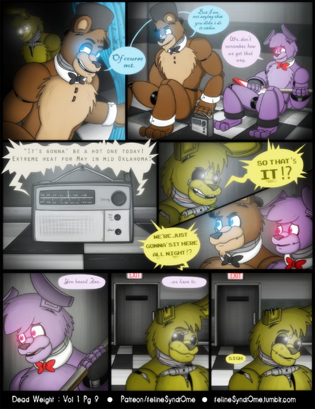 bonnie, freddy, and springtrap (five nights at freddy's 3 and etc) created by felinesyndr0me