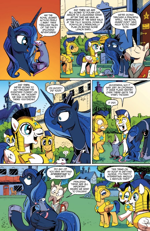 flash sentry, princess luna, royal guard, and tiberius (friendship is magic and etc) created by unknown artist