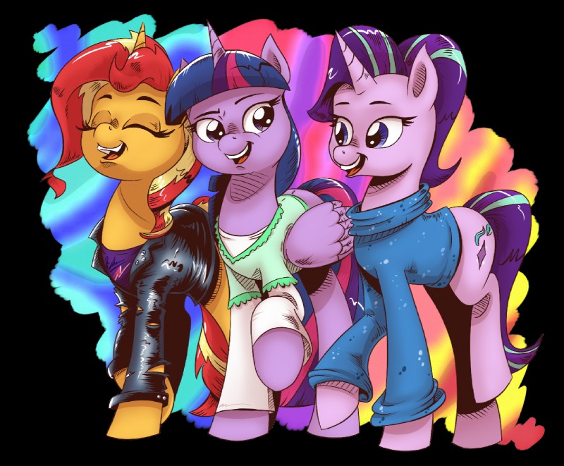 starlight glimmer, sunset shimmer, and twilight sparkle (friendship is magic and etc) created by saturdaymorningproj