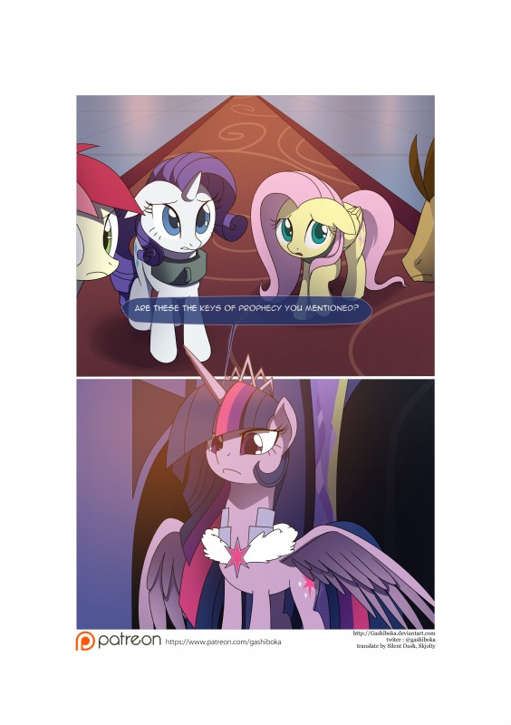 border collar cutie_mark dialogue feathered_wings feathers female feral group horn male mane nervous scared text tyrant unnerving white_border wings gashiboka friendship_is_magic hasbro my_little_pony mythology doctor_whooves_(mlp) fluttershy_(mlp) rarity_(mlp) rose_(mlp) twilight_sparkle_(mlp) earth_pony equid equine horse mammal mythological_creature mythological_equine pegasus pony unicorn winged_unicorn 2015 absurd_res comic english_text hi_res url