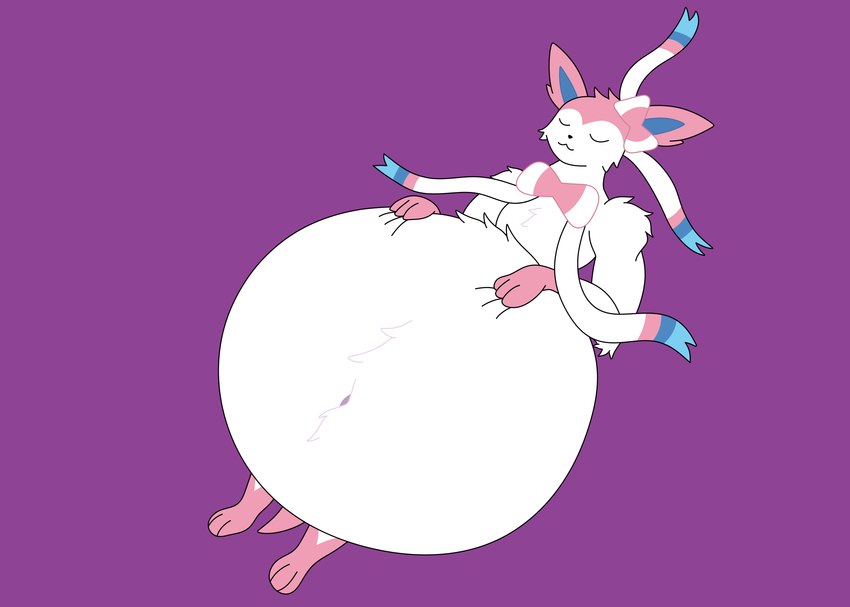 ambiguous_gender ambiguous_prey arm_tuft belly belly_grab belly_tuft big_belly bow_accessory bow_ribbon cheek_tuft chest_tuft ear_tuft elbow_tuft eyes_closed facial_tuft female female_pred feral feral_pred fur hand_on_belly hands_on_own_belly head_tuft lying multicolored_body multicolored_fur navel navel_outline navel_tuft obese obese_female obese_feral on_back overweight overweight_female overweight_feral satisfaction satisfied satisfied_look shoulder_tuft solo tail tuft unseen_prey vore mandro22 game_freak nintendo pokemon eeveelution generation_6_pokemon pokemon_(species) sylveon absurd_res hi_res