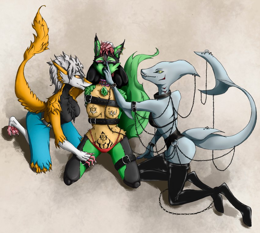 ivan the lucario, johnsergal, and vlad the shark (nintendo and etc) created by johnsergal