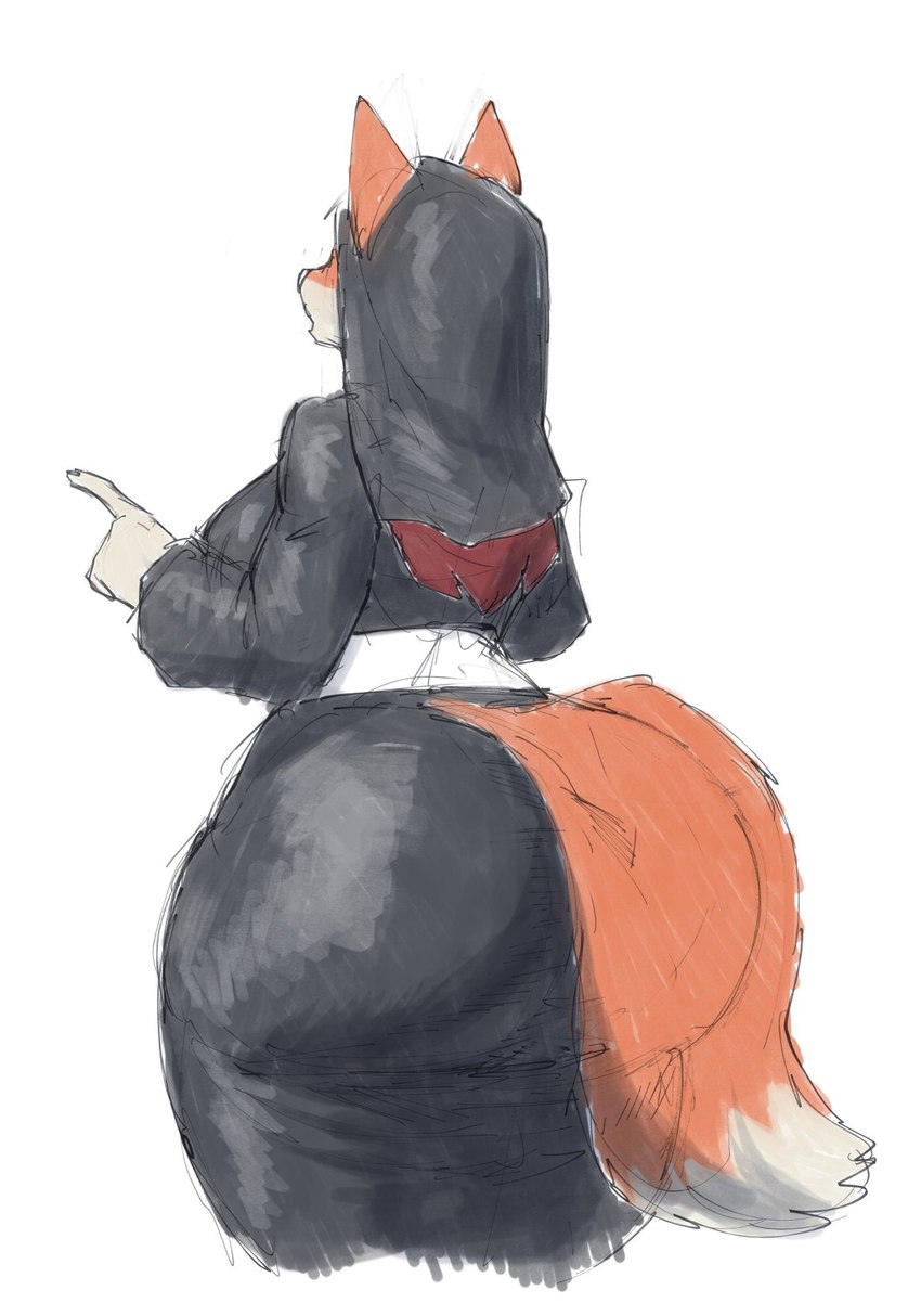 anthro big_breasts big_butt biped breasts butt female huge_butt nun simple_background solo white_background jindragowolf edith_bellbottom canid canine fox mammal 2023 hi_res