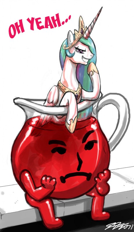 kool-aid man and princess celestia (friendship is magic and etc) created by john joseco