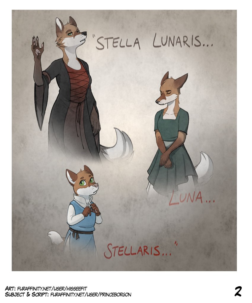 adolescent anthro claws dialogue fangs female gown green_eyes magic_user medieval medieval_clothing pawpads poetry riddle solo tail teeth text witch worried young hisseefit redwall tales_from_valmeridia silva_vernalis canid canine fox mammal 5:6 comic english_text hi_res latin_text story story_in_description translated url